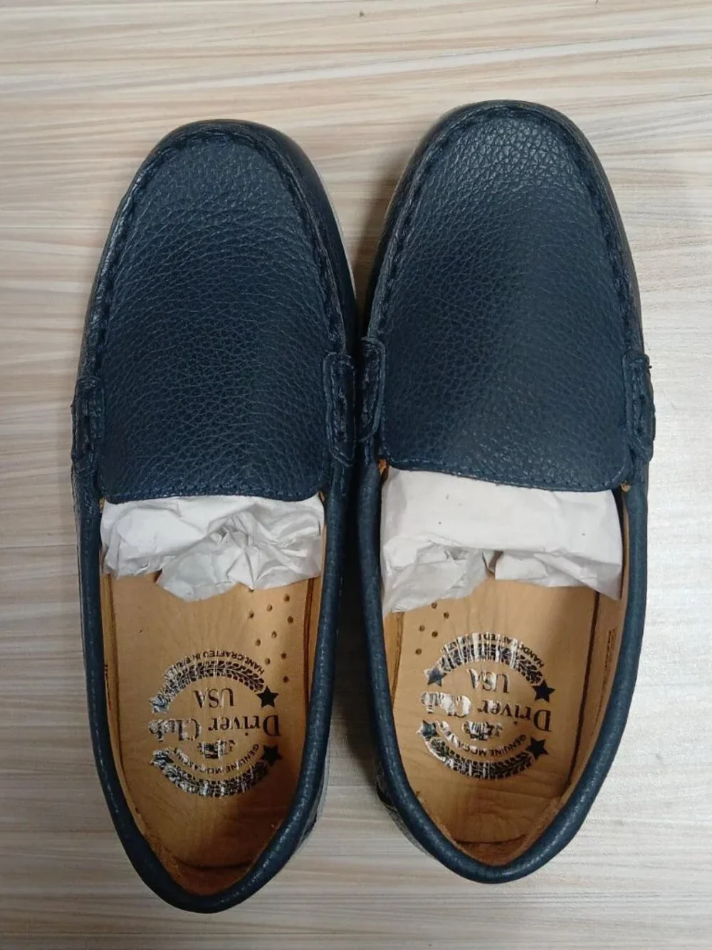 Driver Club USA Boys Moccasins Navy Blue Leather Size: 11 -O